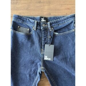 Kooples Blue Jeans, Women's Size 30/30, EU 27 , NWT, Faux Leather Pocket W/Skull